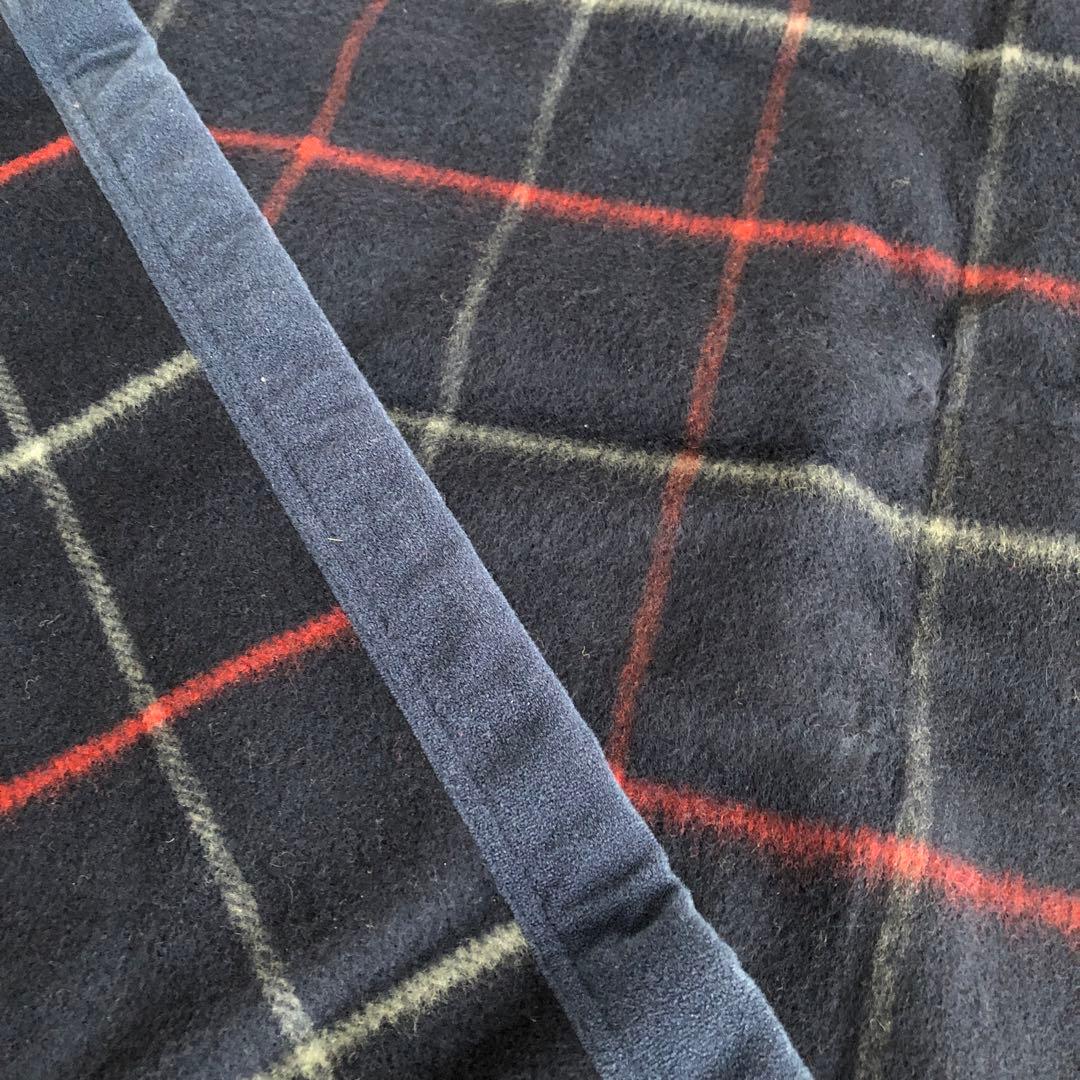 Burberrys ウール　毛布　オールド　バーバリー　ネイビー　チェック　毛
