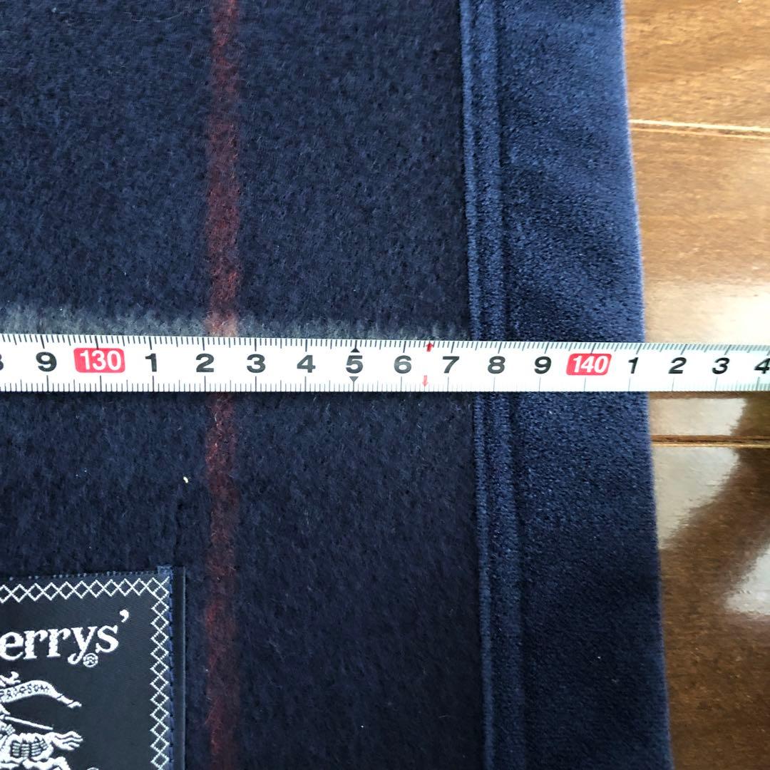 Burberrys ウール　毛布　オールド　バーバリー　ネイビー　チェック　毛