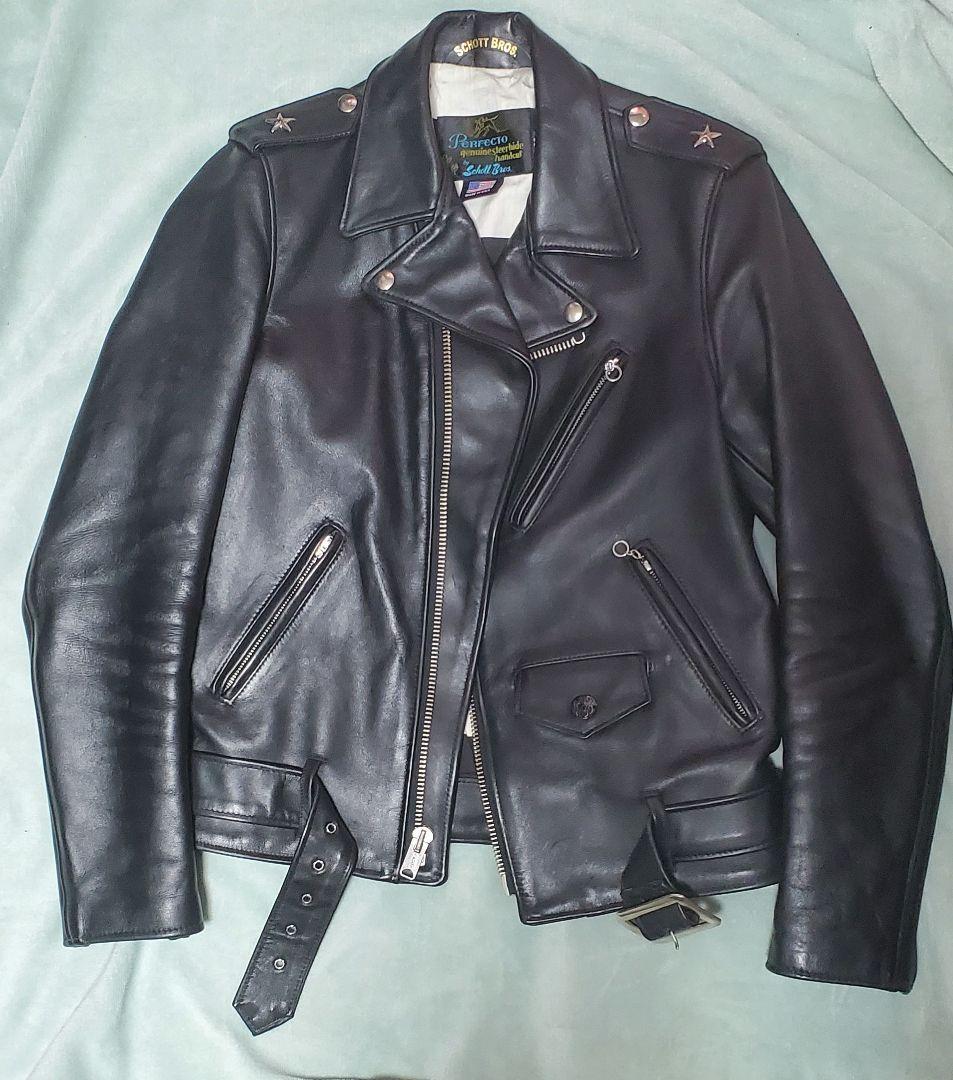 NEIGHBORHOOD×Schottワンスターレザーダブルライダースジャケット