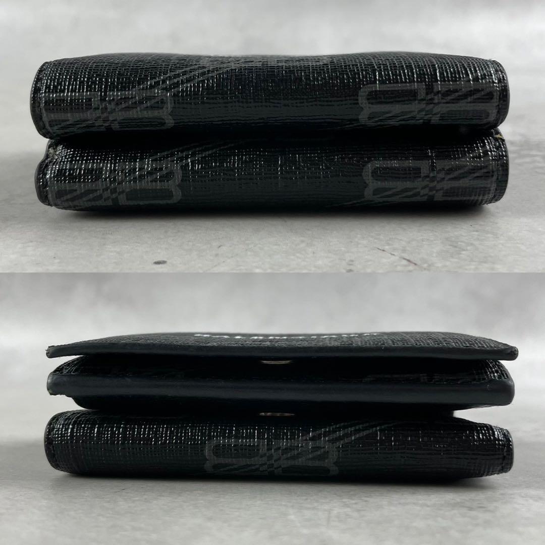 【極美品】バレンシアガ 三つ折財布 BB シンプル カーフスキン 黒