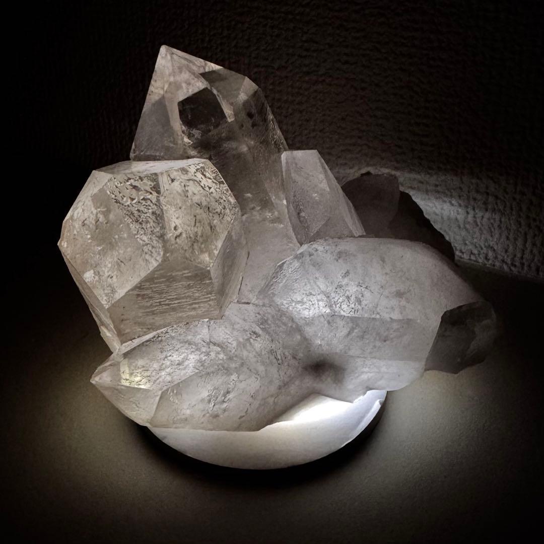 天然水晶 群晶 クラスター 原石｜存在感のある一点もの｜QC-001