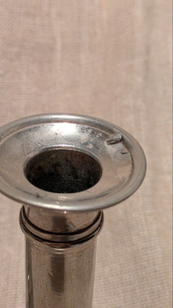 【完動良品】フランスアンティーク 高さ調節可能な蝋燭台 レア銀色2個 25-D