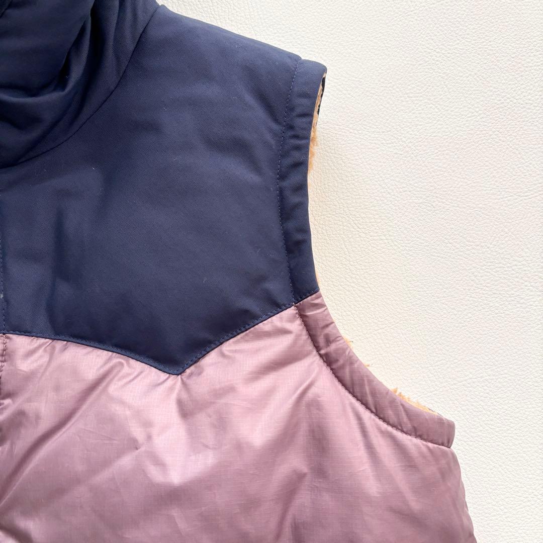 01864△△パタゴニア　リバーシブル　ボアベスト　フーディ　ダウンベスト　XL