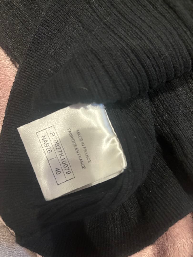 飾り紛失　シャネル ココマーク ロゴ 半袖ニット コットンニット ブラック 40