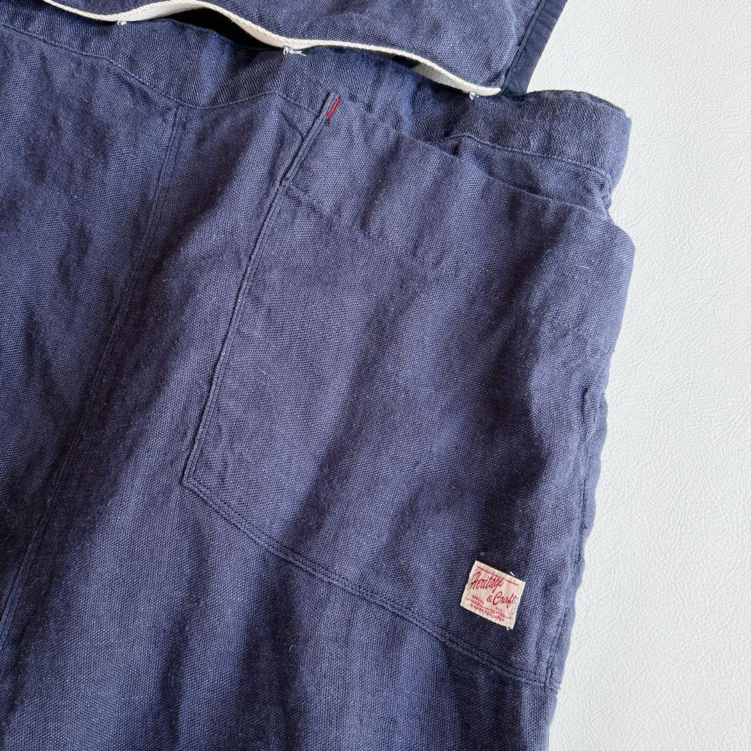 快晴堂謹製 ⿻ リネンヘンプ エプロンサロペット サルエル ナチュラル 2wey