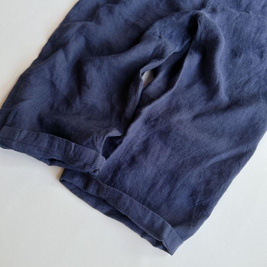 快晴堂謹製 ⿻ リネンヘンプ エプロンサロペット サルエル ナチュラル 2wey