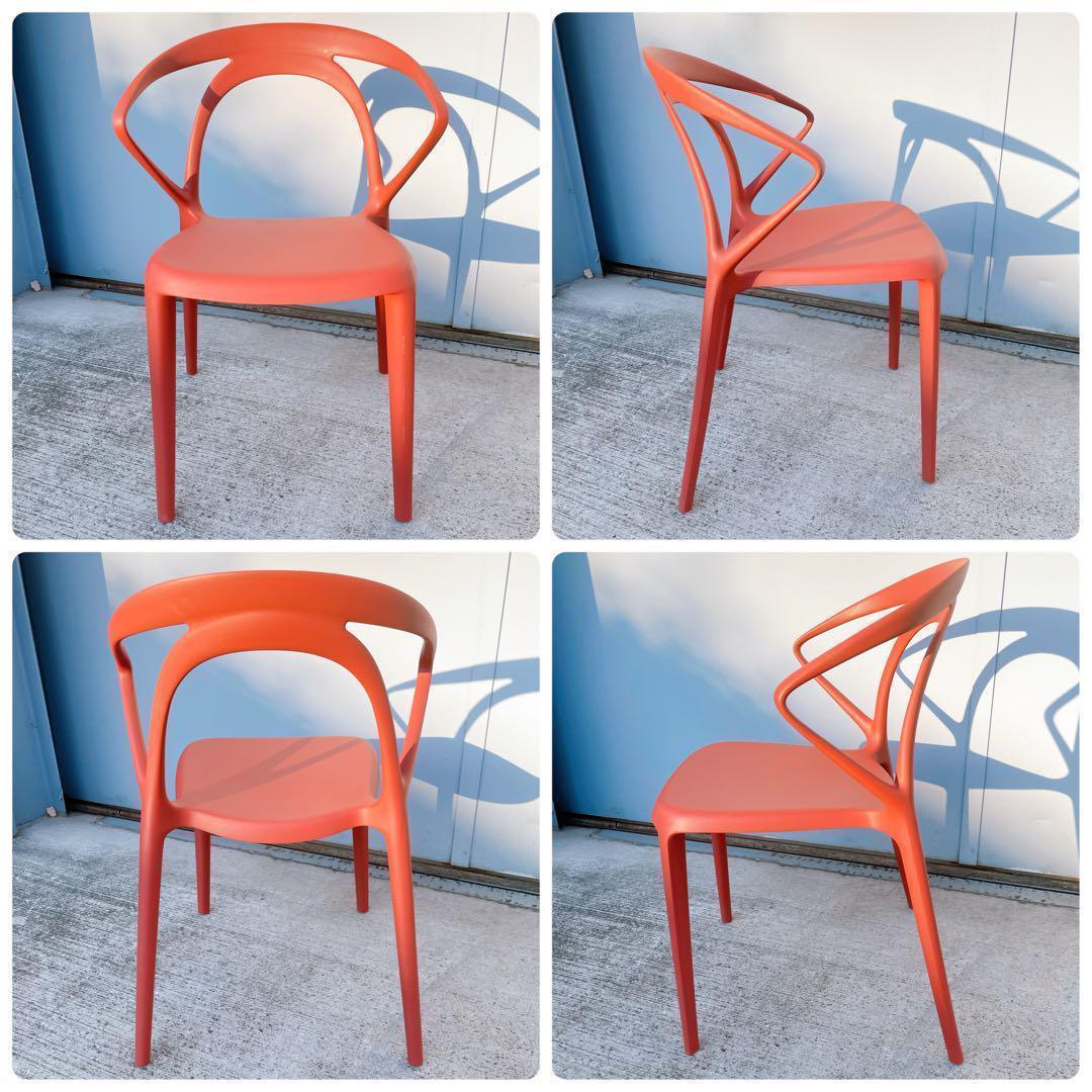 【訳あり未使用品】CHERRY エルパソ ダイニングチェア レッド 2脚セット②