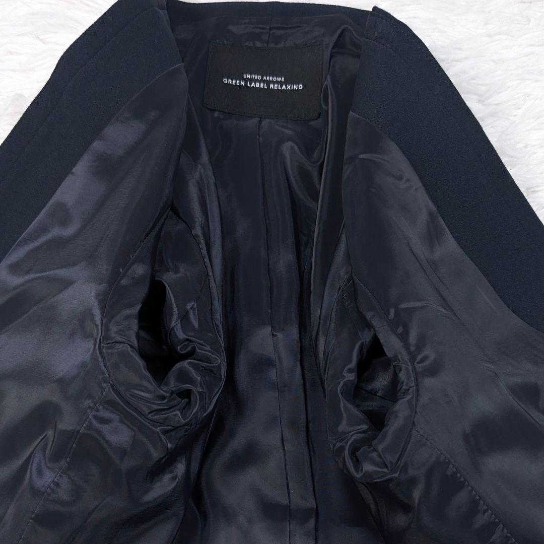 グリーンレーベルリラクシング ダブルクロスパンツスーツ ネイビー 38 洗える