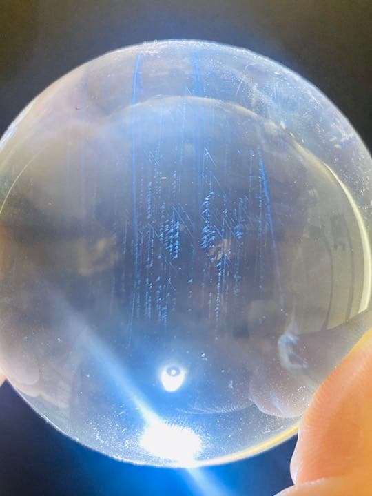 59.5㍉　299g 天然石　水晶球 エンジェルラダークオーツ　綺麗な青光