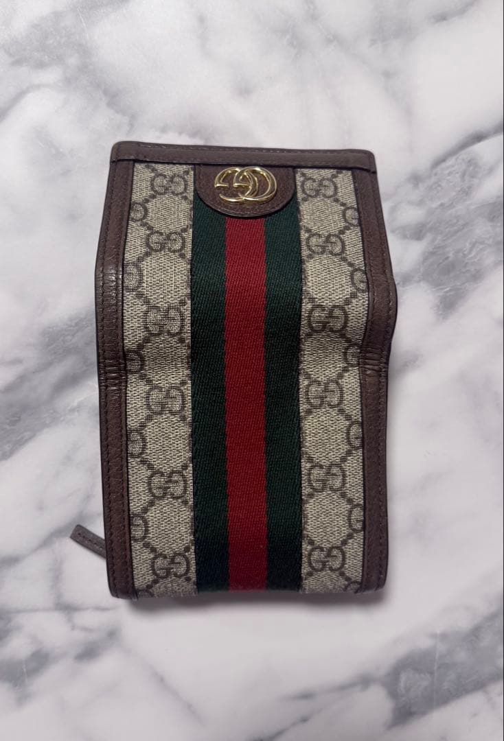 GUCCI オフィディア シェリーライン GGスプリーム 二つ折り財布