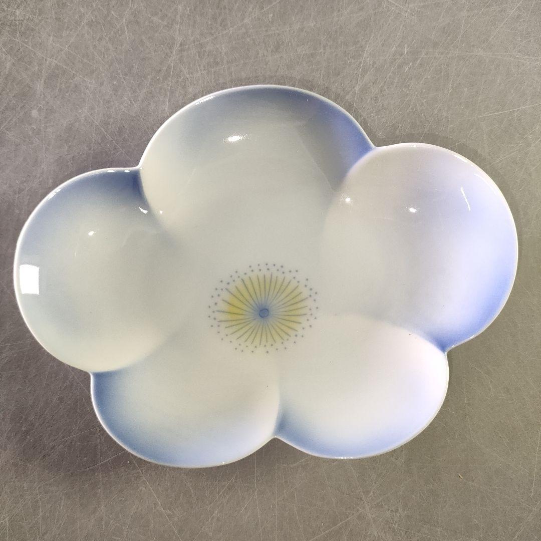 A1238-6/有田焼/宮内庁御用達/深川製磁/梅形取皿揃5客/共箱/懐石道具/