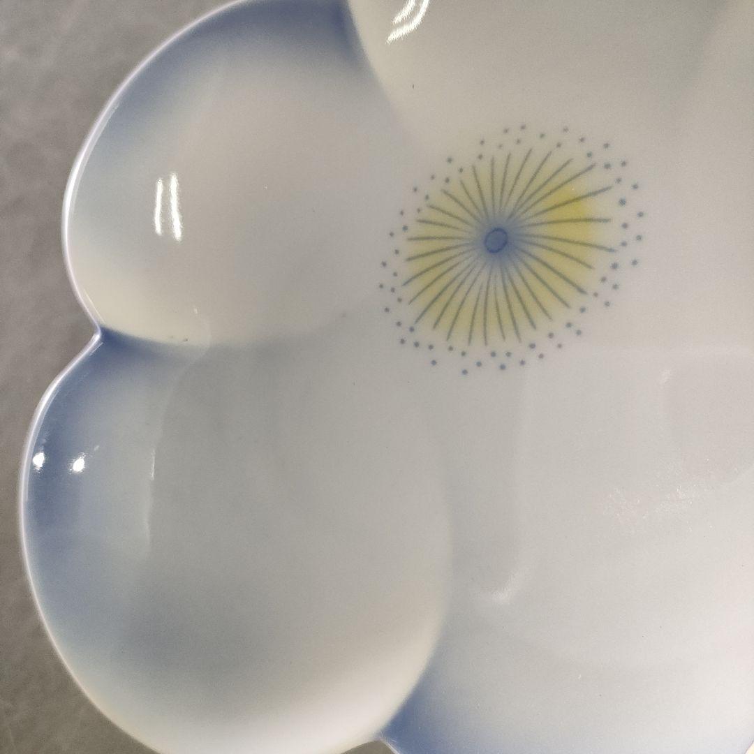 A1238-6/有田焼/宮内庁御用達/深川製磁/梅形取皿揃5客/共箱/懐石道具/