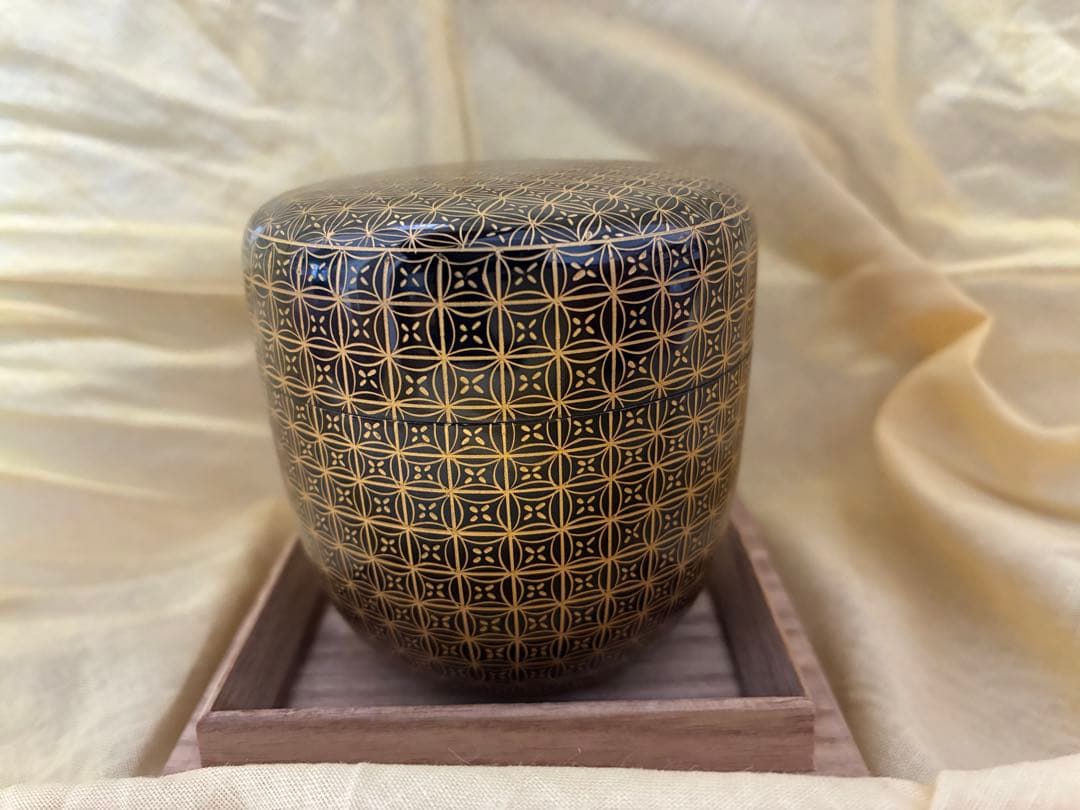 2/8迄値下げ中！　【新品 未使用】　前志芸男　沈金七宝之図　茶道具 棗