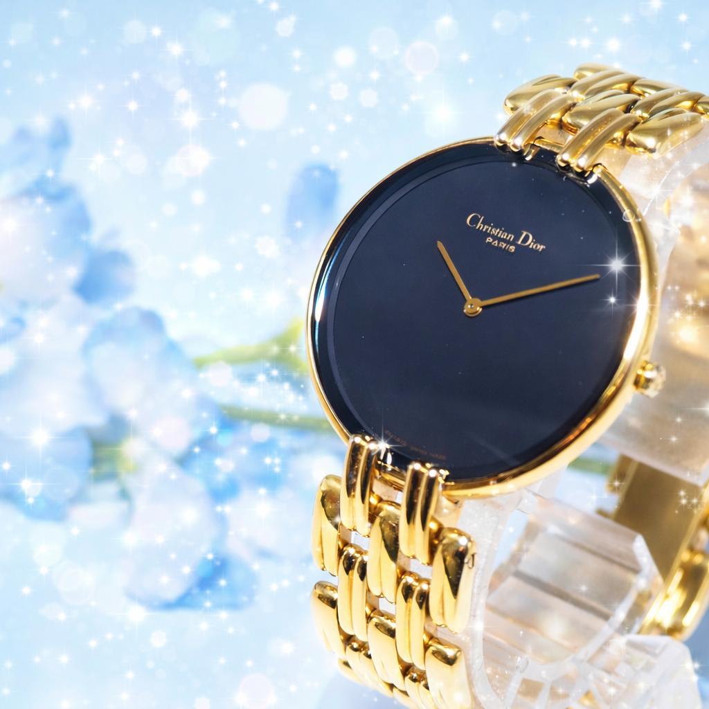 美品 ディオール DIOR バギラ ブラックムーン メンズ 腕時計 H613