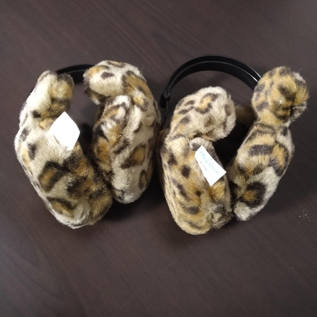 ディズニー　ヒョウ柄　イヤーマフ　ミッキー　ミニー　耳当て　ブラウン　ペア