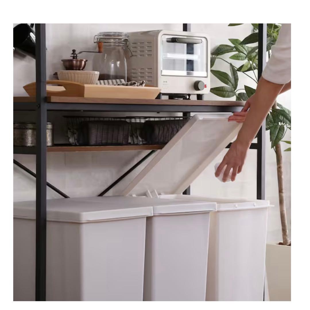 ニトリ食器棚 ヴィンテージテイストのごみ箱上ラック ワイド