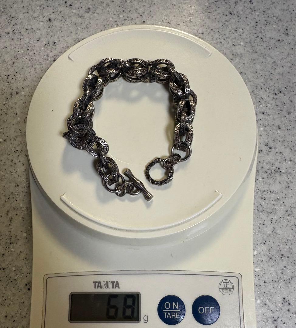 シルバーリンクチェーン　ブレスレット　silver