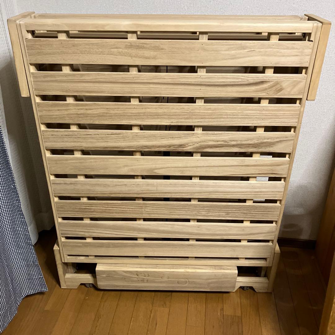桐らくね　折りたたみベッド 木製