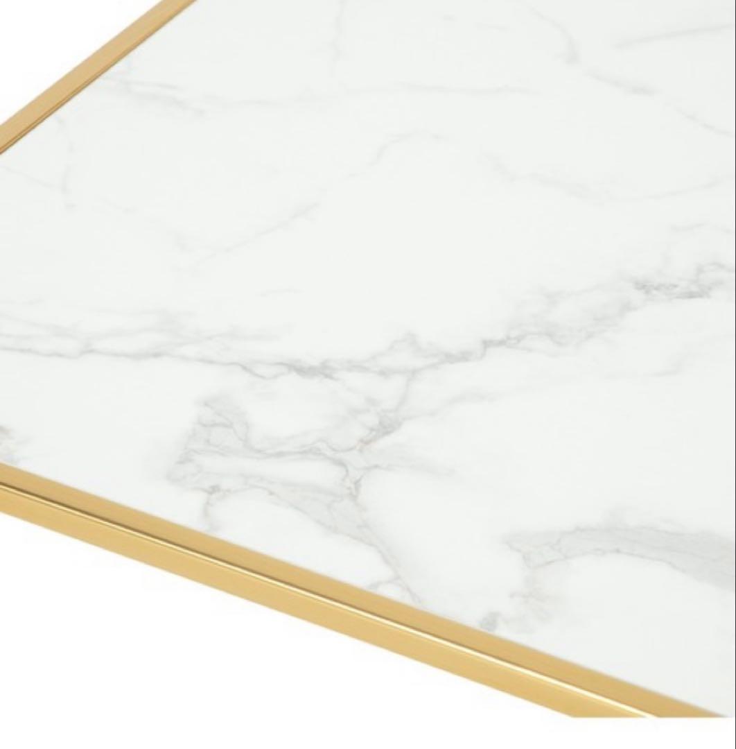 フランフラン　レーヌ ネストテーブル L マーブル×ゴールド