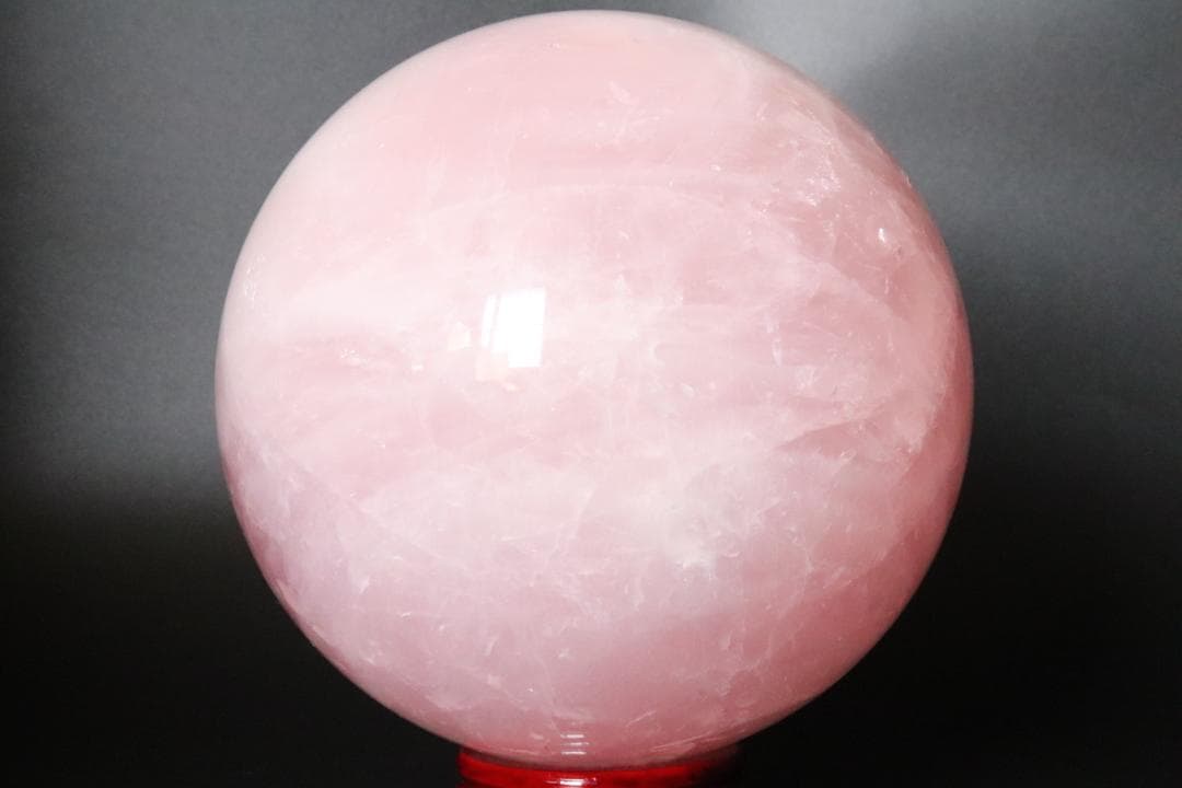 【本物保証】ローズクォーツ 水晶 丸玉 スフィア 3Kg 天然石 台座付