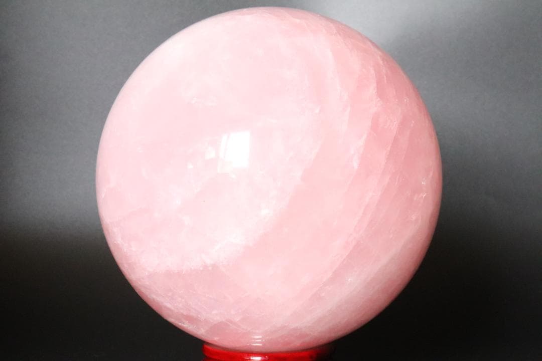 【本物保証】ローズクォーツ 水晶 丸玉 スフィア 3Kg 天然石 台座付