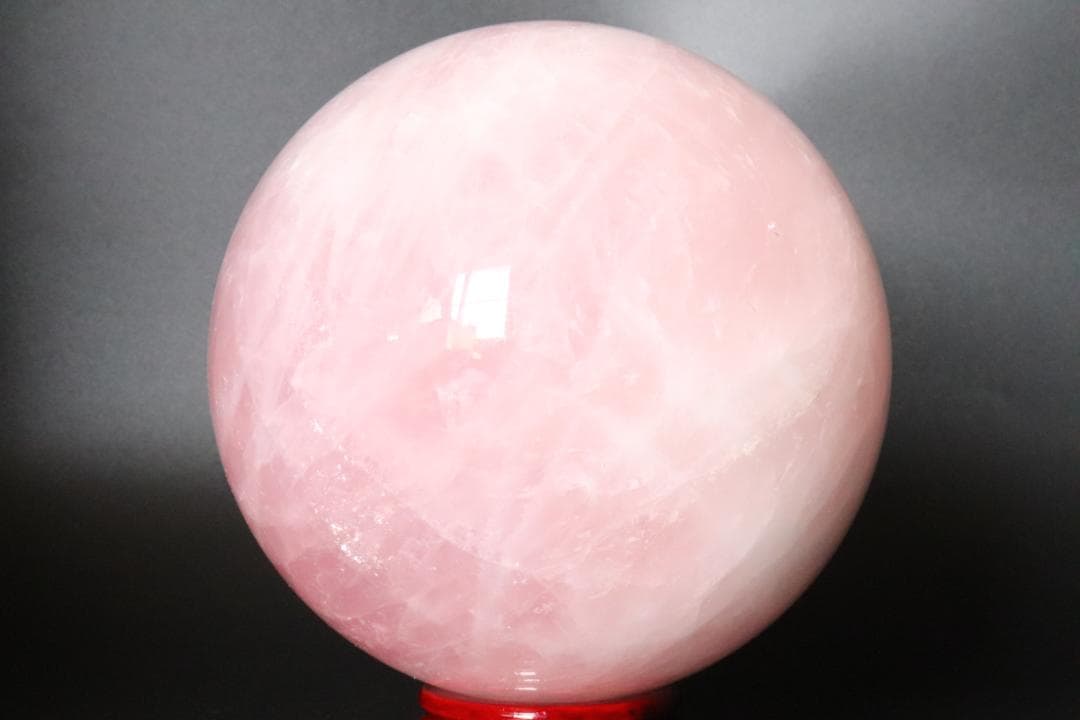 【本物保証】ローズクォーツ 水晶 丸玉 スフィア 3Kg 天然石 台座付