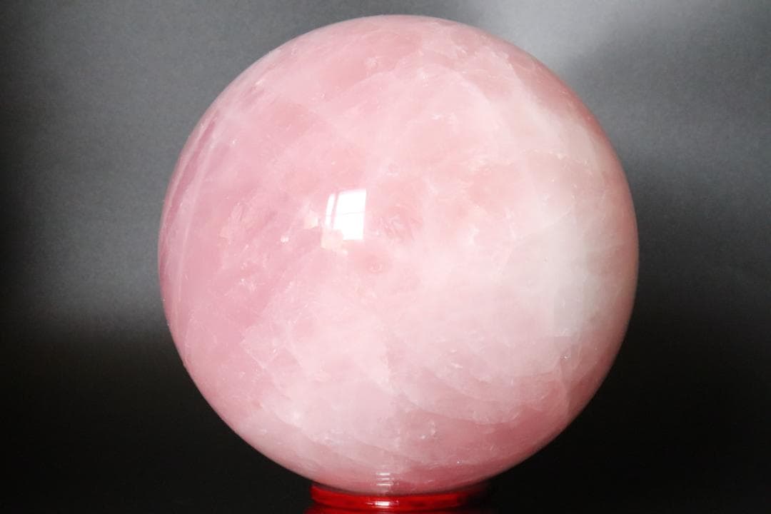 【本物保証】ローズクォーツ 水晶 丸玉 スフィア 3Kg 天然石 台座付