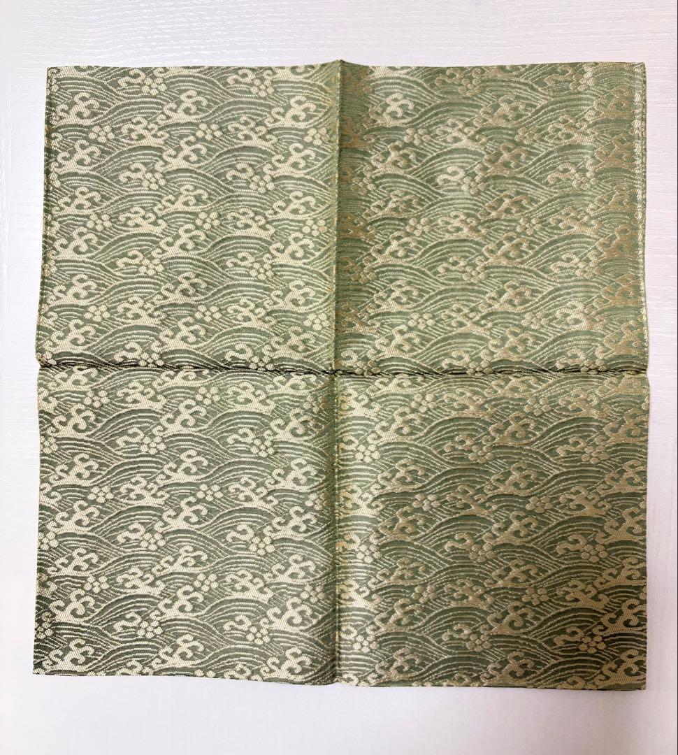 茶道用帛紗 万代屋緞子　緑色