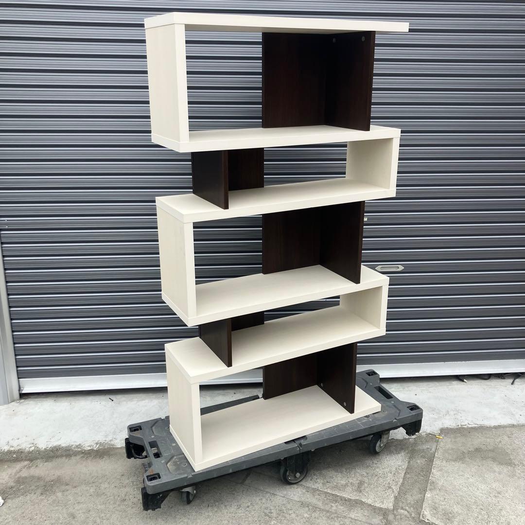 北欧レトロ 白井産業 5段 ジグザグラック 木製オープンラック 本棚 飾り棚