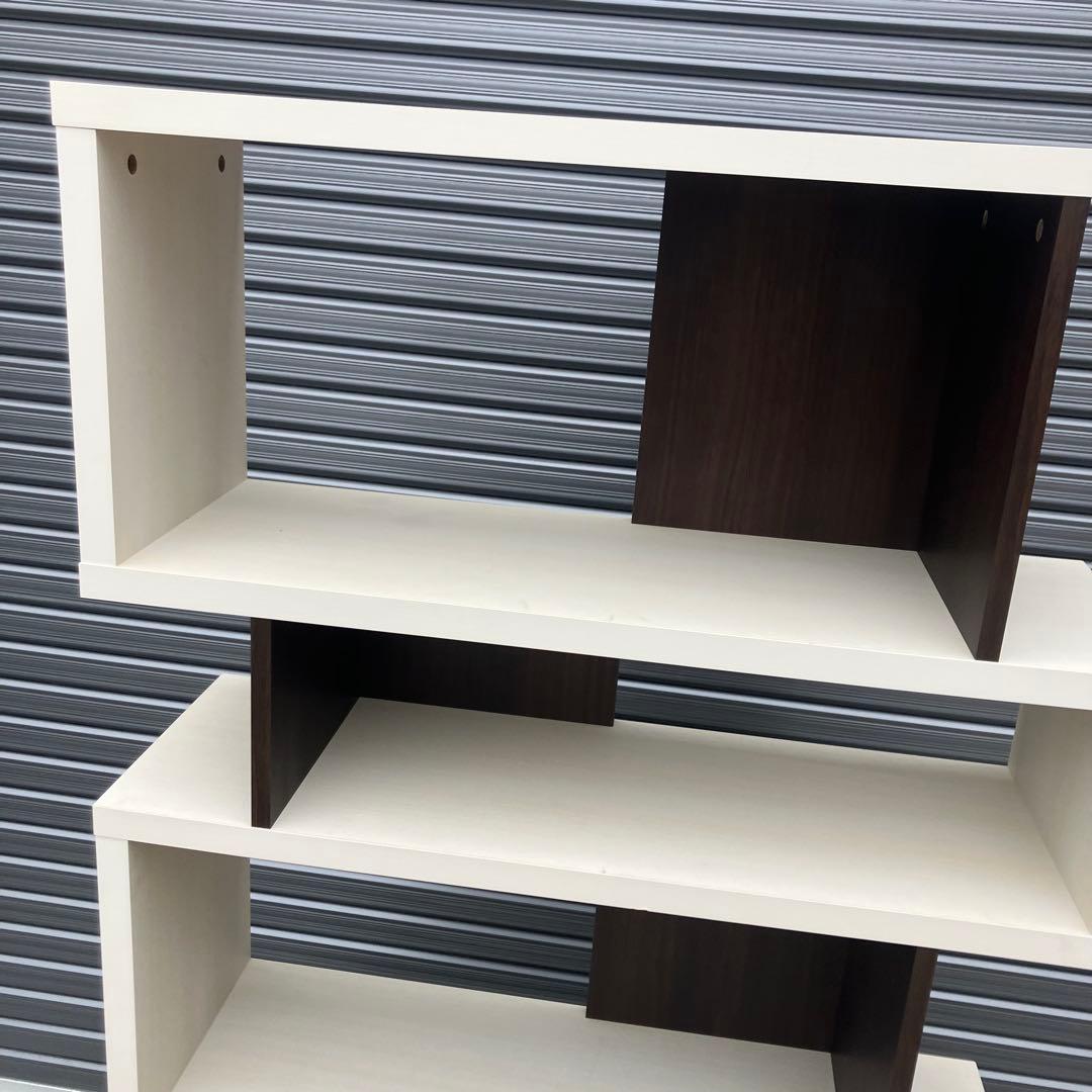 北欧レトロ 白井産業 5段 ジグザグラック 木製オープンラック 本棚 飾り棚