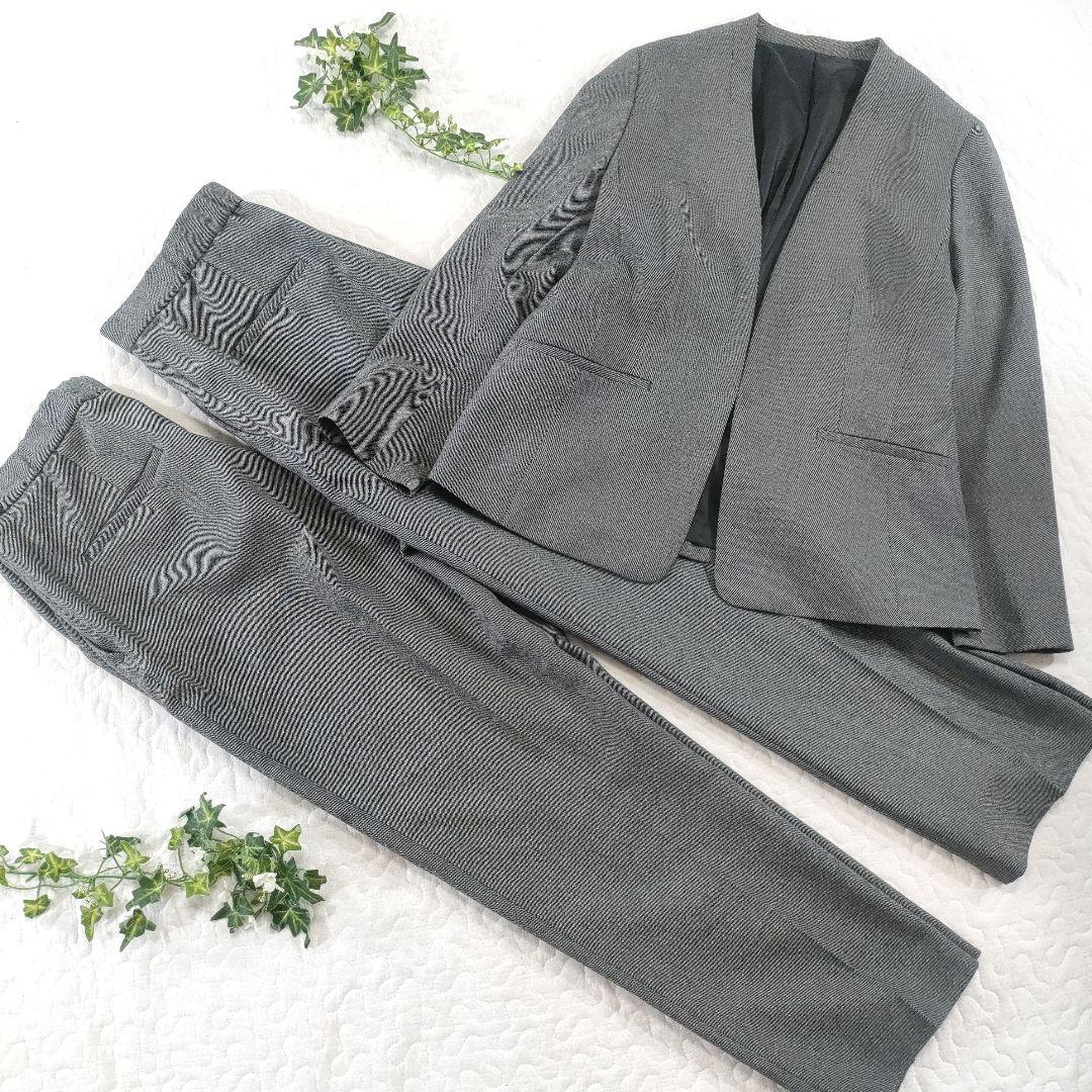 美品✨LES MUSE　セットアップ　ツーパンツ　ノーカラージャケット　グレー