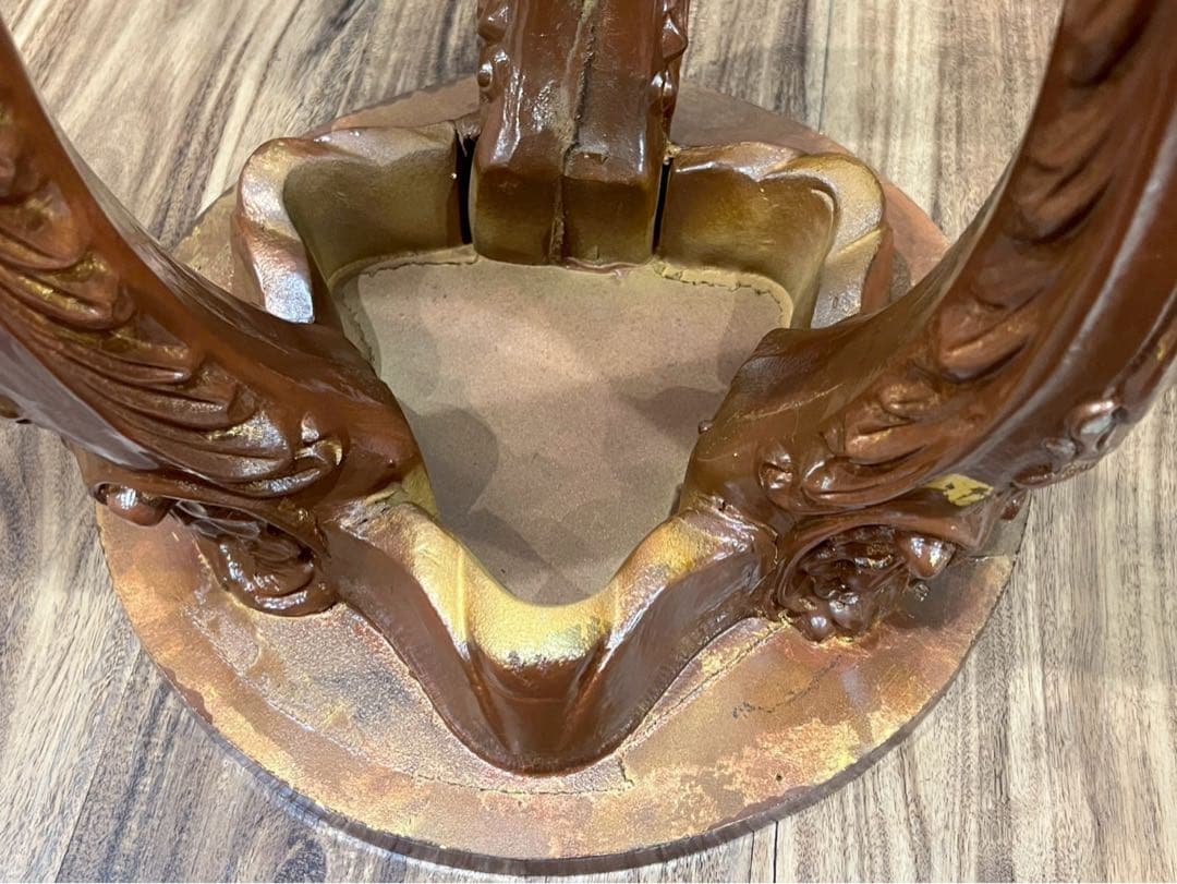 大理石 猫脚 花台 インテリア 当時物 昭和レトロ アンティーク サイドテーブ