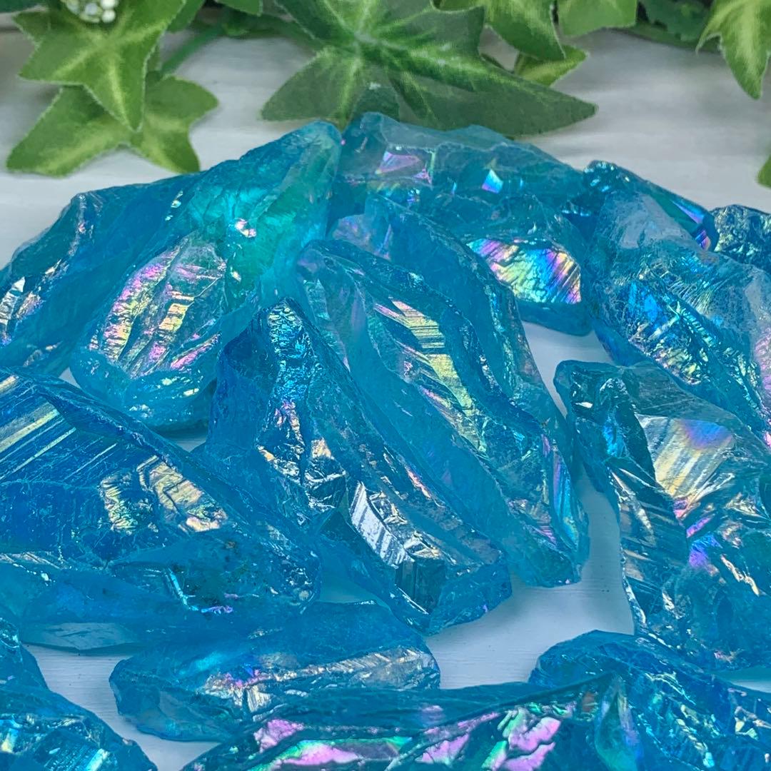 たっぷり500g☆アクアオーラクォーツ・ラフカット原石