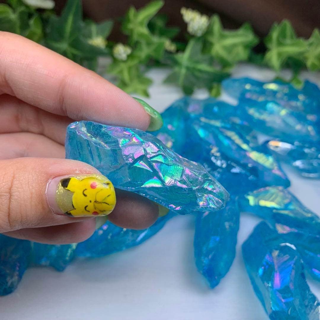 たっぷり500g☆アクアオーラクォーツ・ラフカット原石