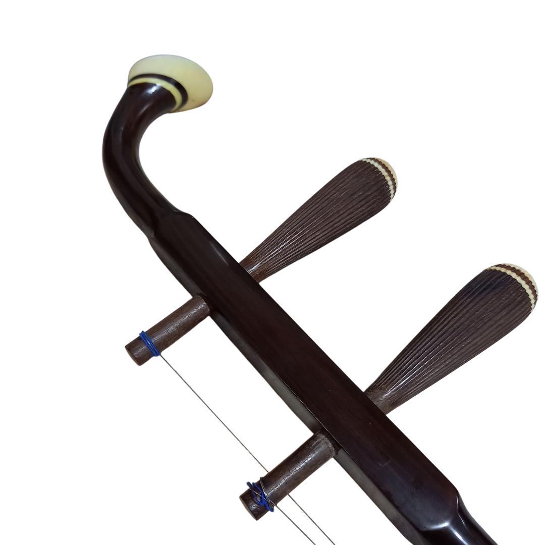 即日配送★ 中国楽器 二胡 胡弓 虎丘 六角胴 蛇皮 ハードケース付き