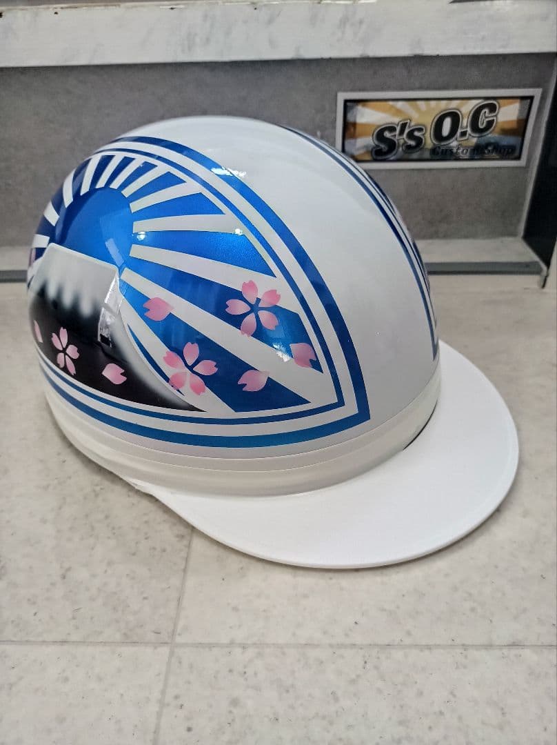 カスタムコルク半　白✘Candyブルー富士日章　桜花