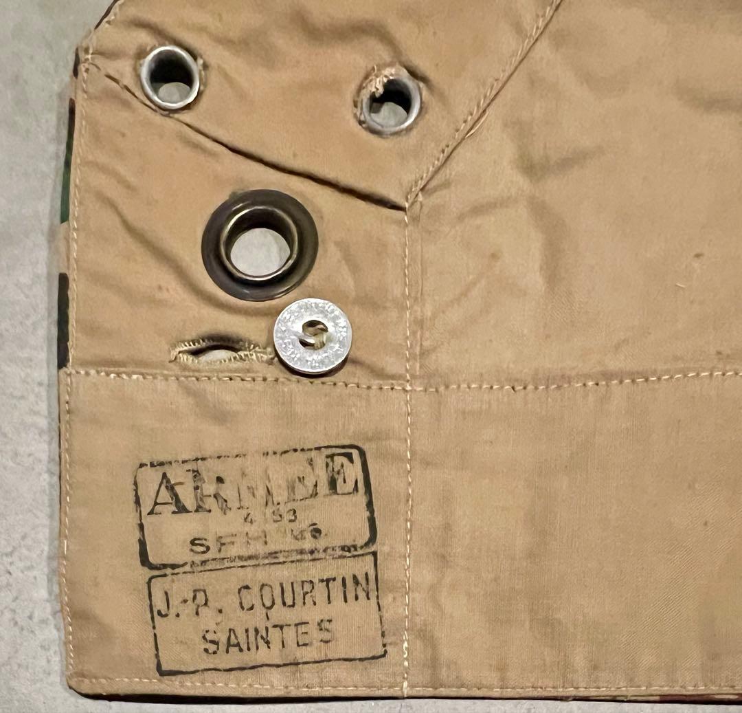 ②50s フランス軍 リザードカモ ポンチョテント ツェルトバーン 実物 軍幕