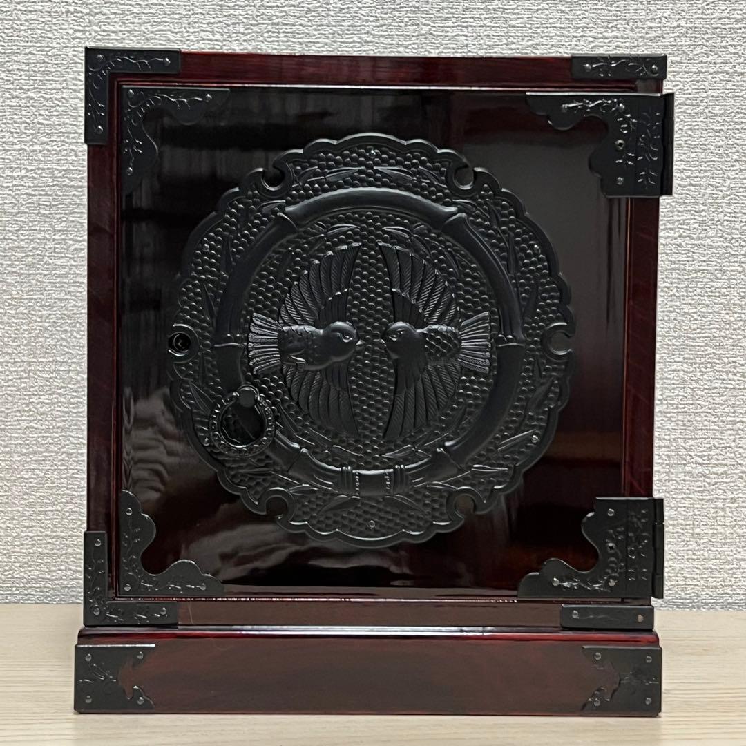 【極美品】伊達政宗家紋 仙台箪笥 小抽斗 鍵付 3段 民芸家具 欅材 木地呂塗り