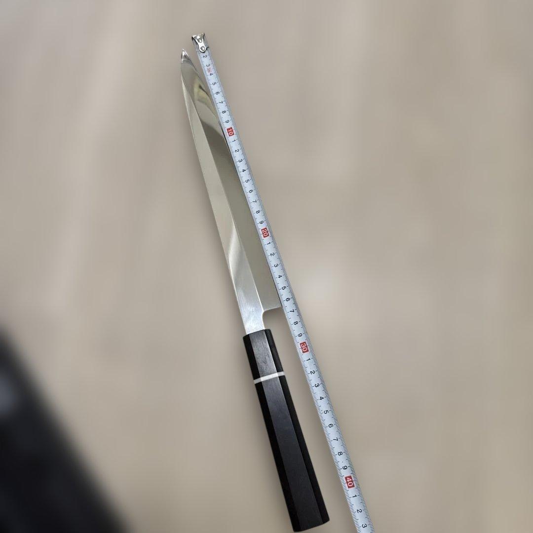 270mm柳刃包丁 鏡面　黒檀水牛八角柄 全鋼 和包丁•