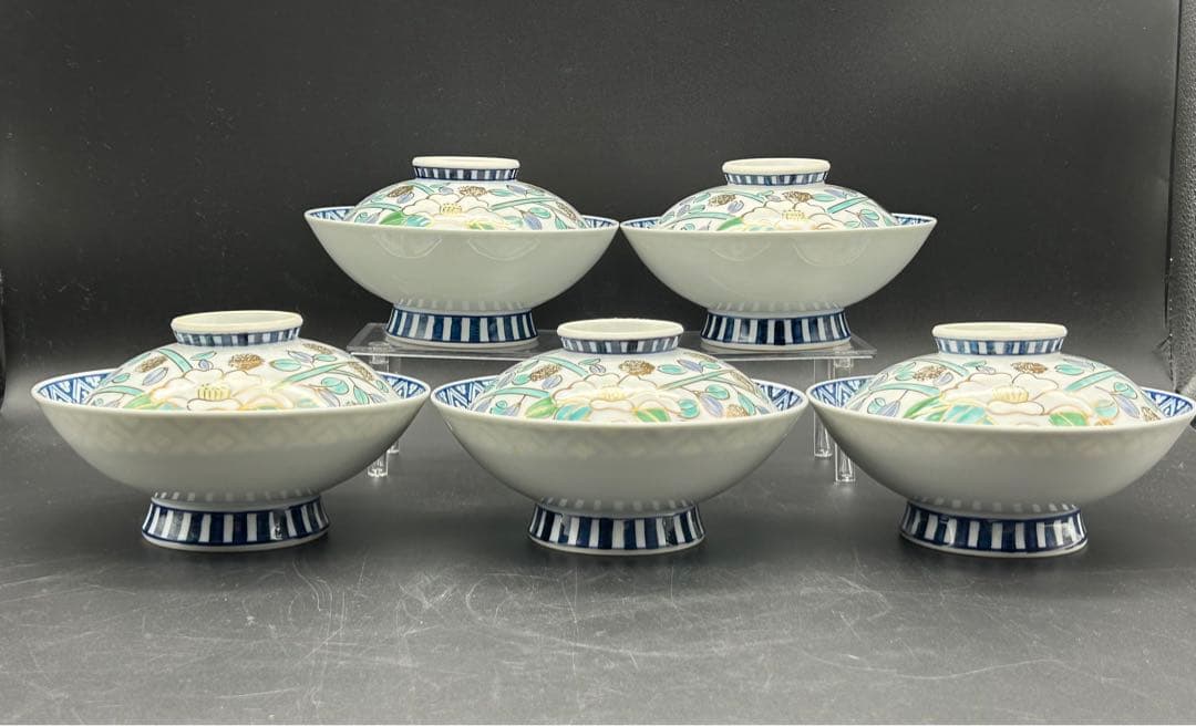 陶器　清水焼　煮物鉢　5個　鉢　蓋物　金彩　京峰