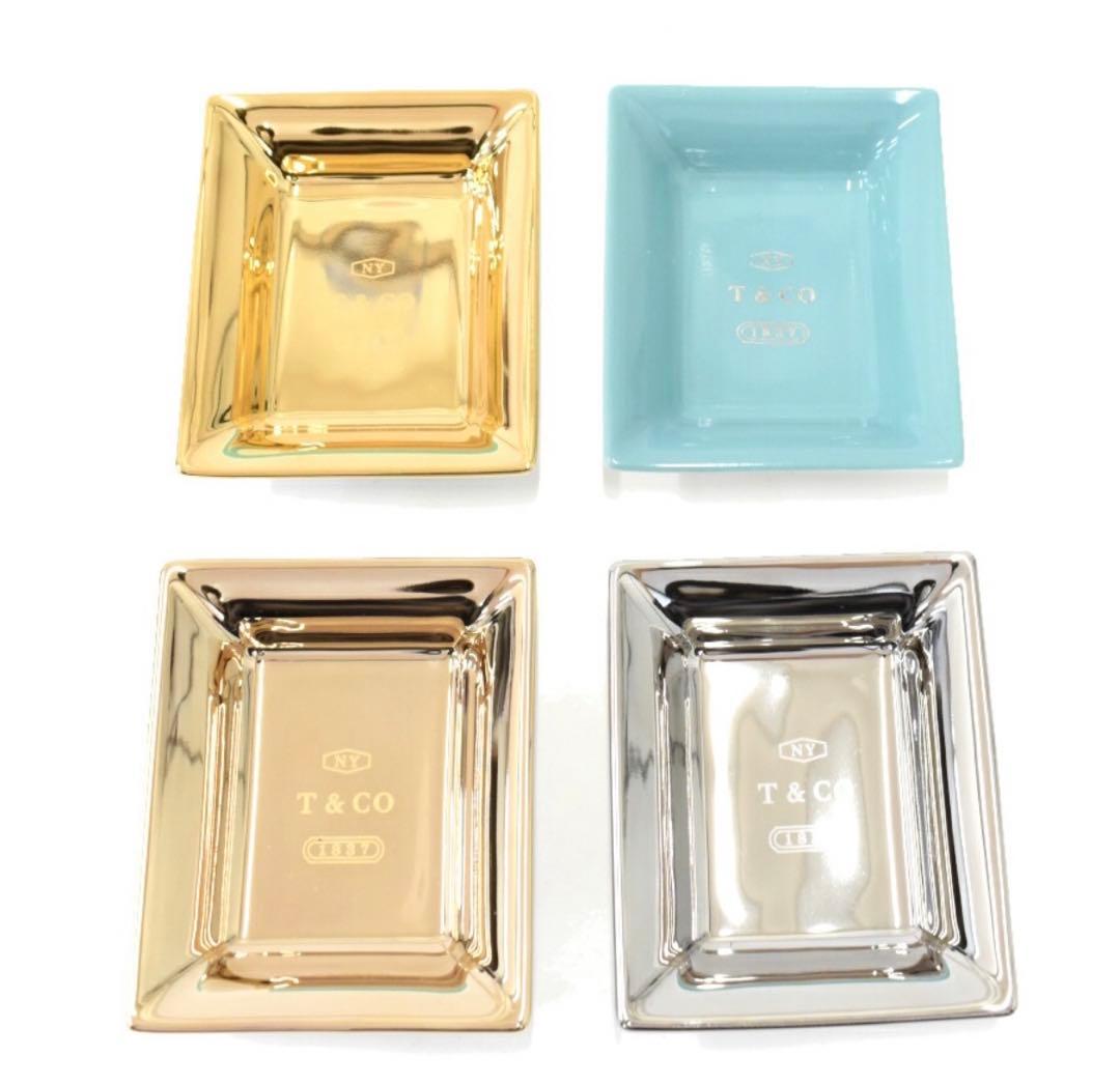 値下げ！ティファニー 小皿セット メタリック ヴィド ポシェ セット ポーセリン