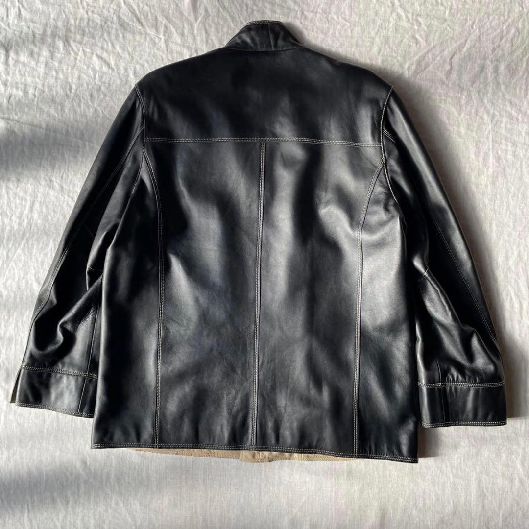 美品 BALMAIN PARIS バルマン ジップ レザージャケット ブラック