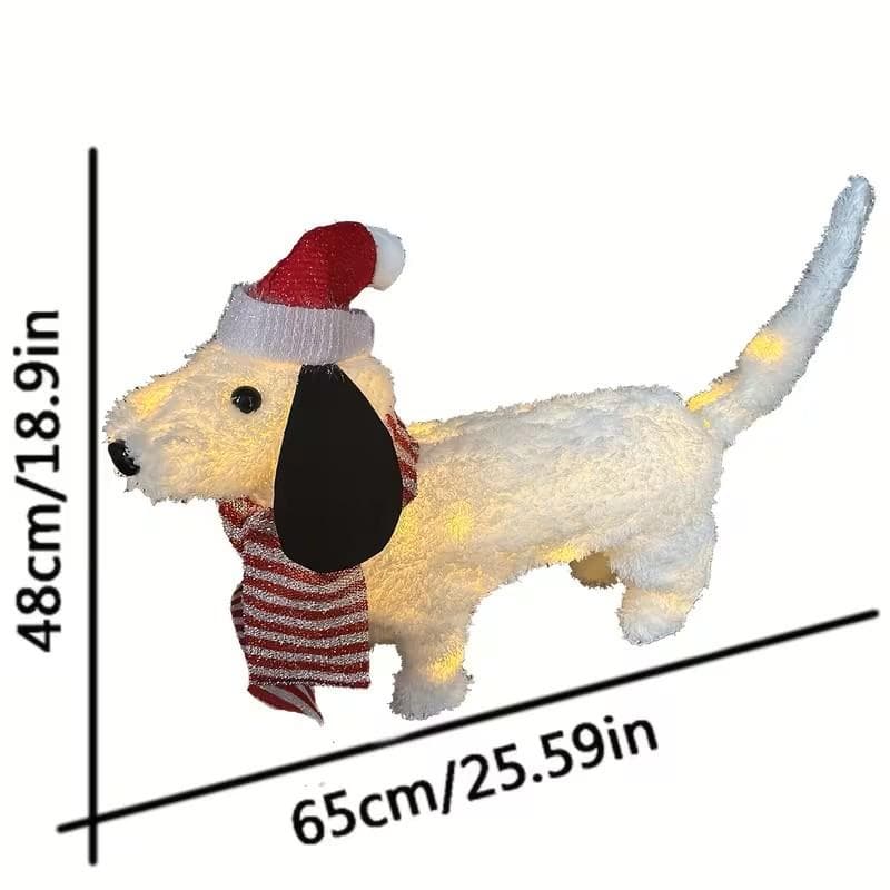 新品　白いダックス犬　クリスマス　ライト　イルミネーション　屋外　LED　照明