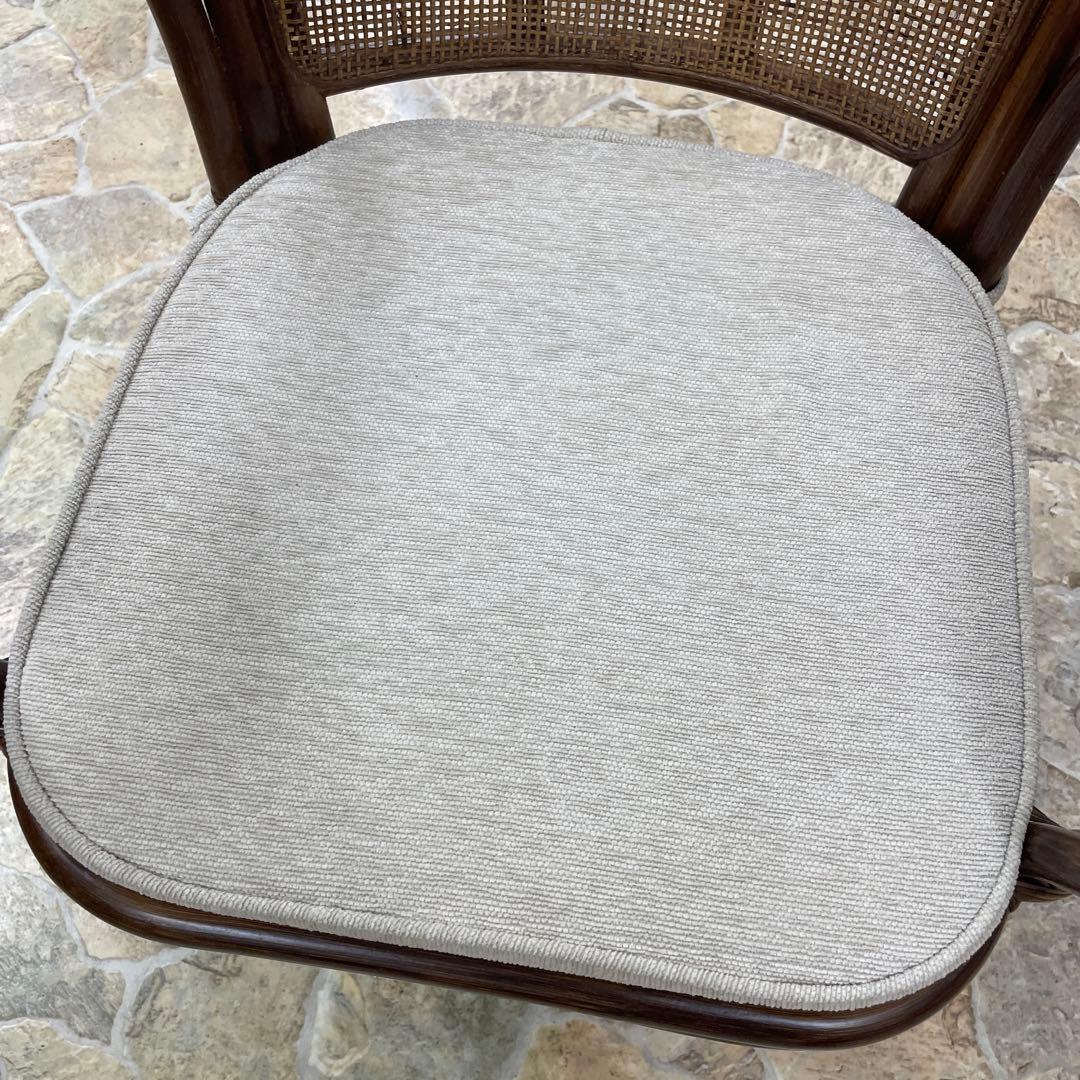 回転椅子　籐　ラタン　360度　アームチェア　ニトリ　リラックスチェア