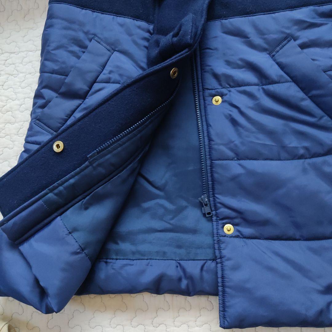 familia　コート　ウール　ファー付き　ネイビー　ファミリア　110