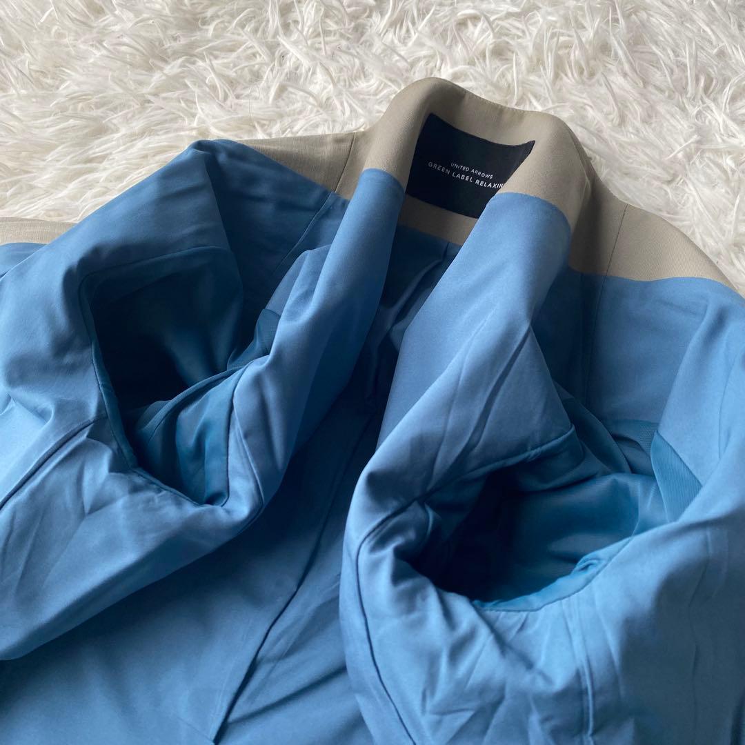 GREEN LABEL RELAXING ノーカラーダブルジャケット スーツ M