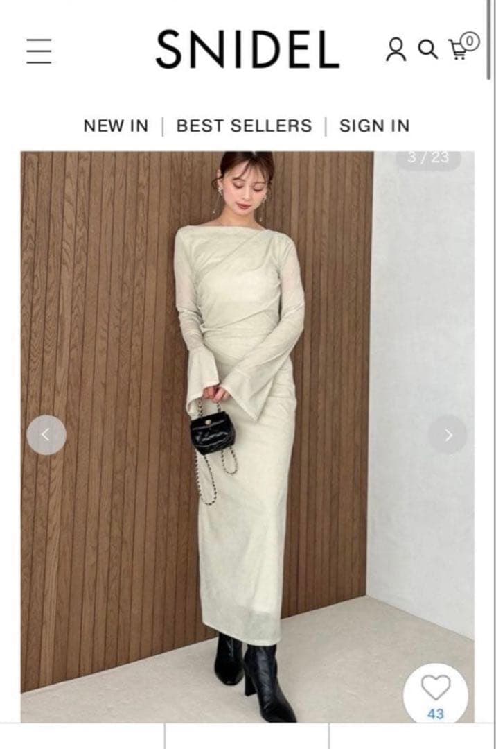 snidel フロッキーベロアドレープドレス　オリーブ　サイズ1 スナイデル