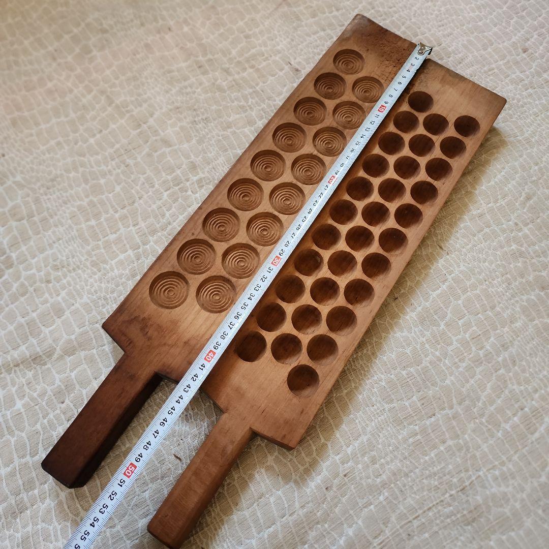 菓子木型2点セット-11　古い 木型 菓子型 和菓子 木製 古道具 古物
