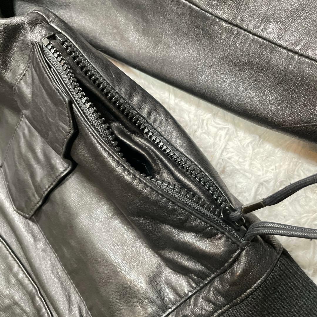 スタッドオム　ラムレザージャケット　ブラック　黒　M