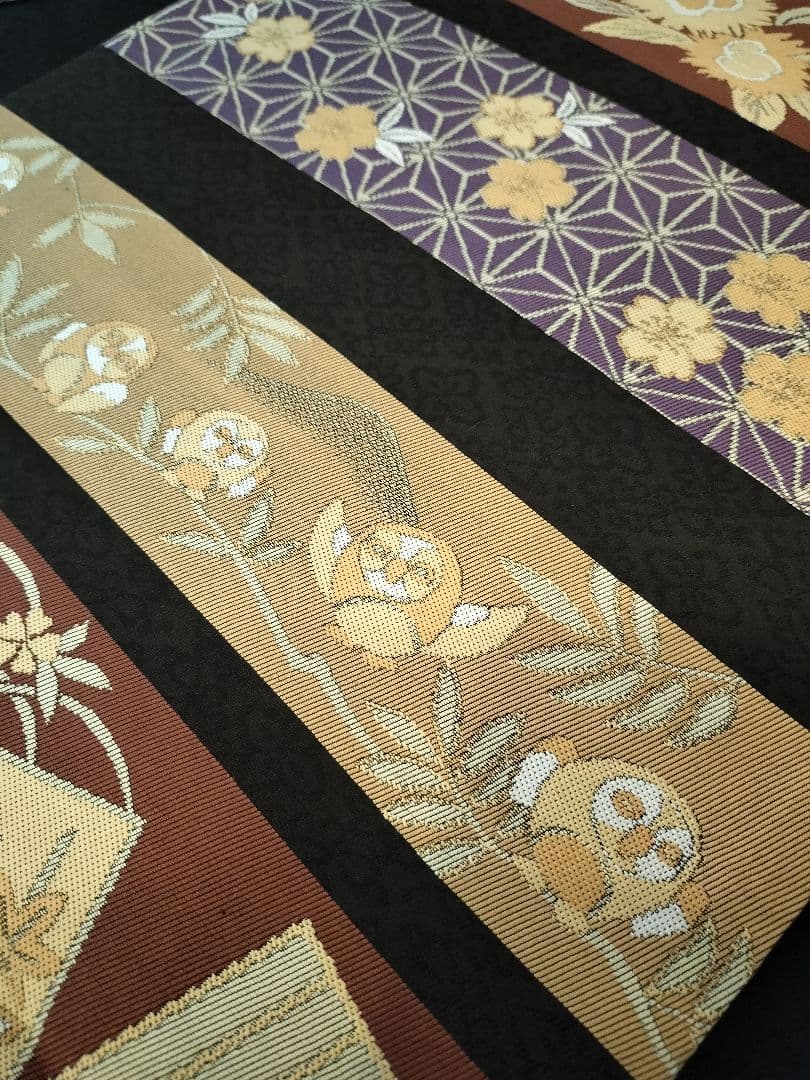 A906高級‼️ひな祭り‼️七福神‼️袋帯テーブルランナー